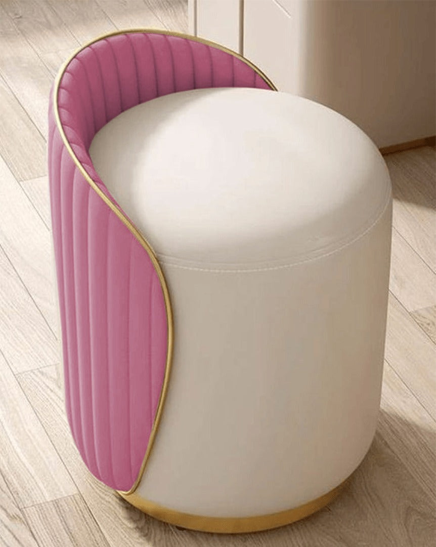 Elegant Upholstered Vanity Stool with Back - 1446