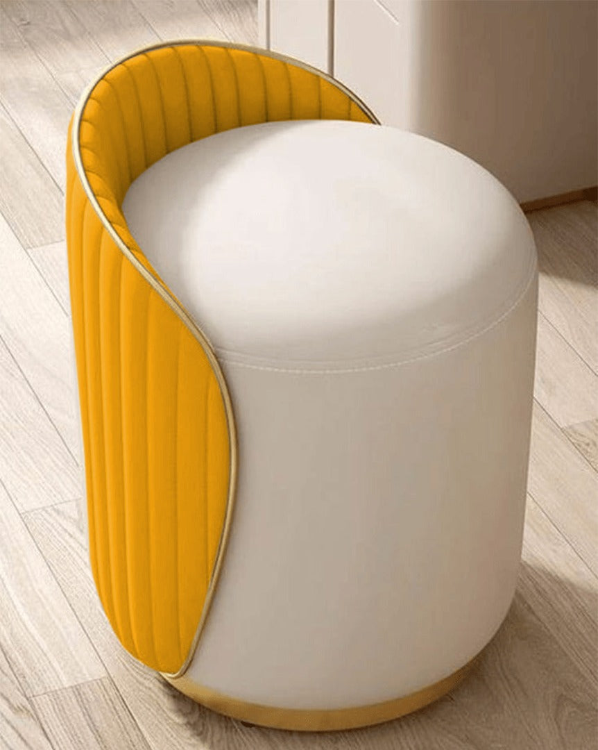 Elegant Upholstered Vanity Stool with Back - 1446