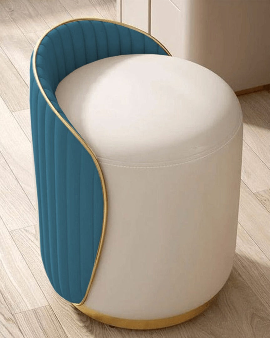 Elegant Upholstered Vanity Stool with Back - 1446