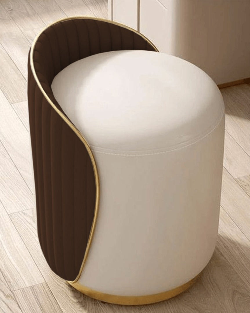 Elegant Upholstered Vanity Stool with Back - 1446