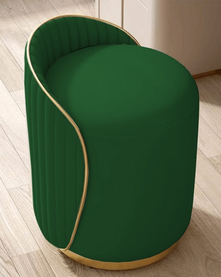 Elegant Upholstered Vanity Stool with Back - 1446