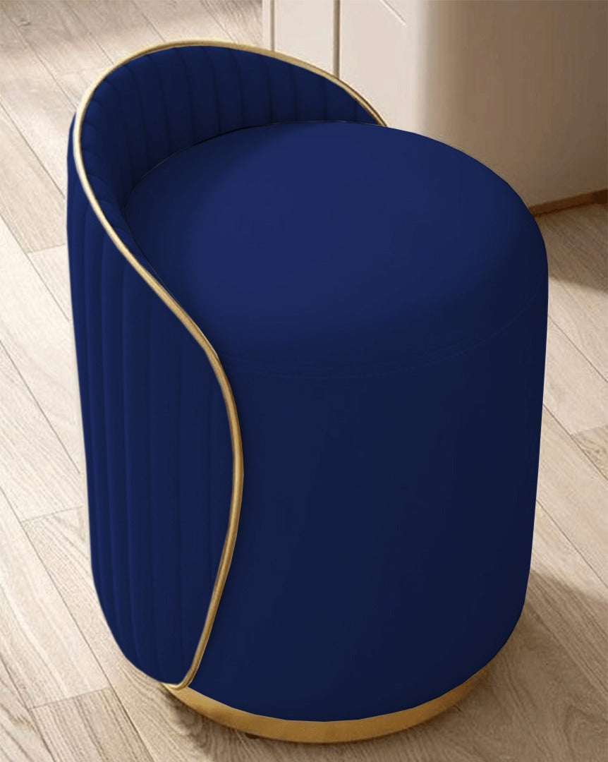 Elegant Upholstered Vanity Stool with Back - 1446