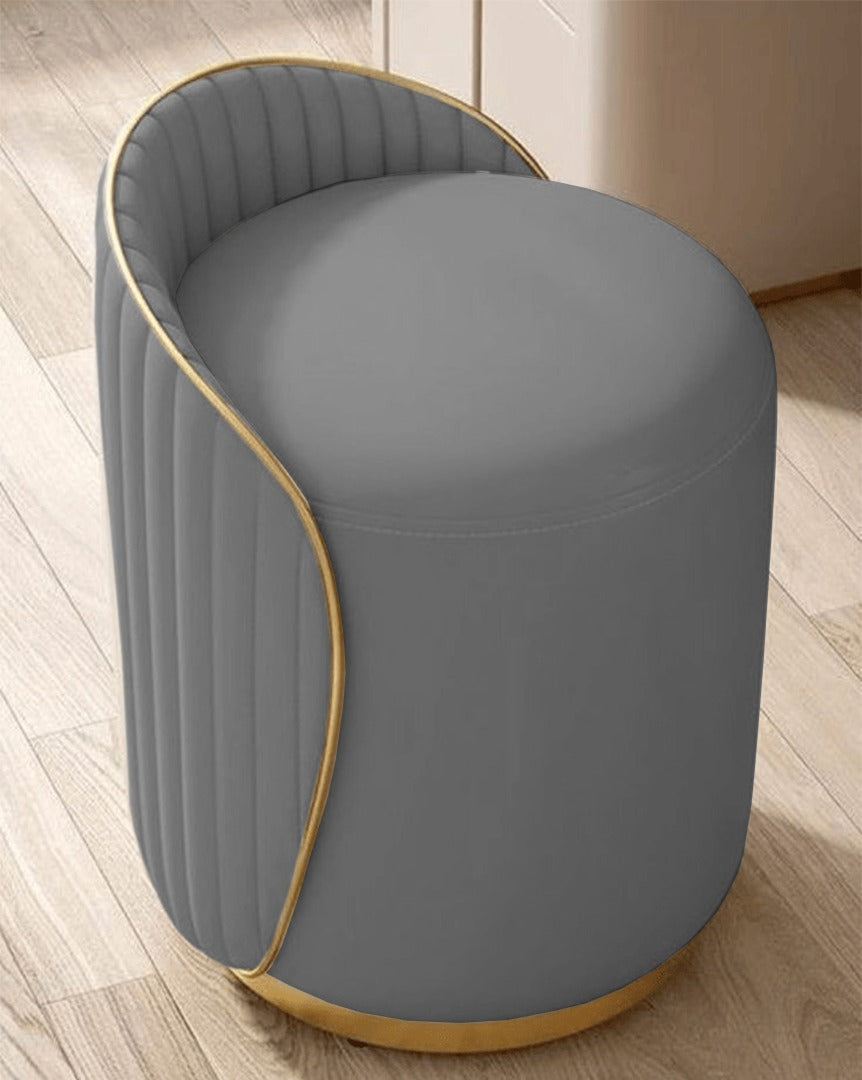 Elegant Upholstered Vanity Stool with Back - 1446