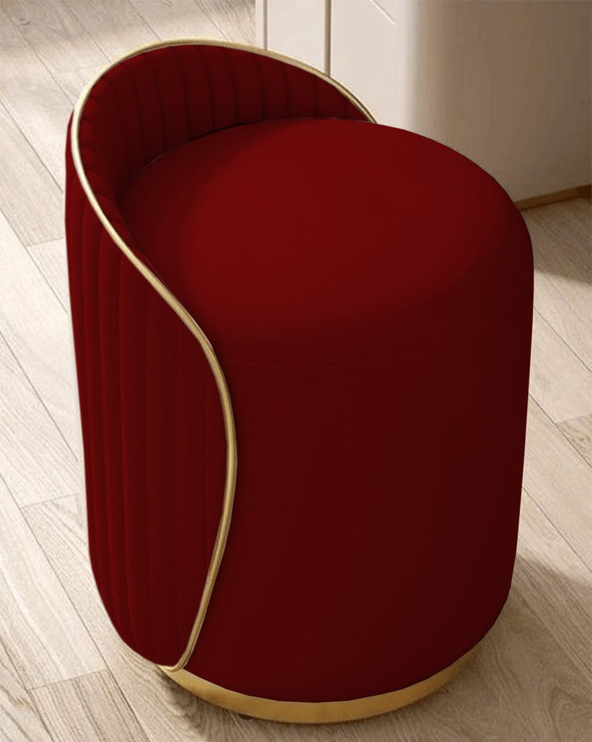 Elegant Upholstered Vanity Stool with Back - 1446