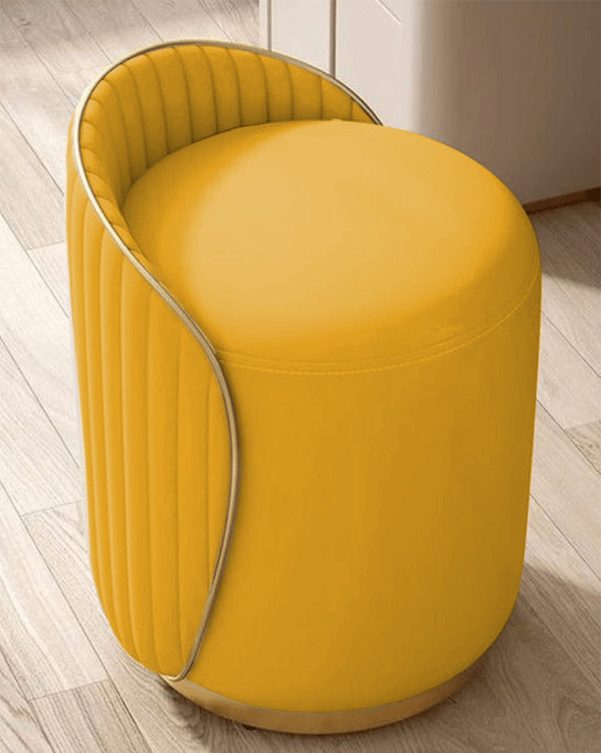 Elegant Upholstered Vanity Stool with Back - 1446