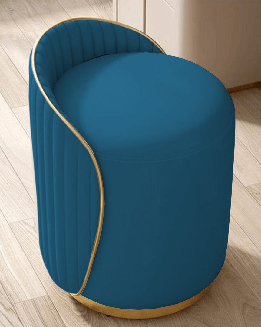 Elegant Upholstered Vanity Stool with Back - 1446