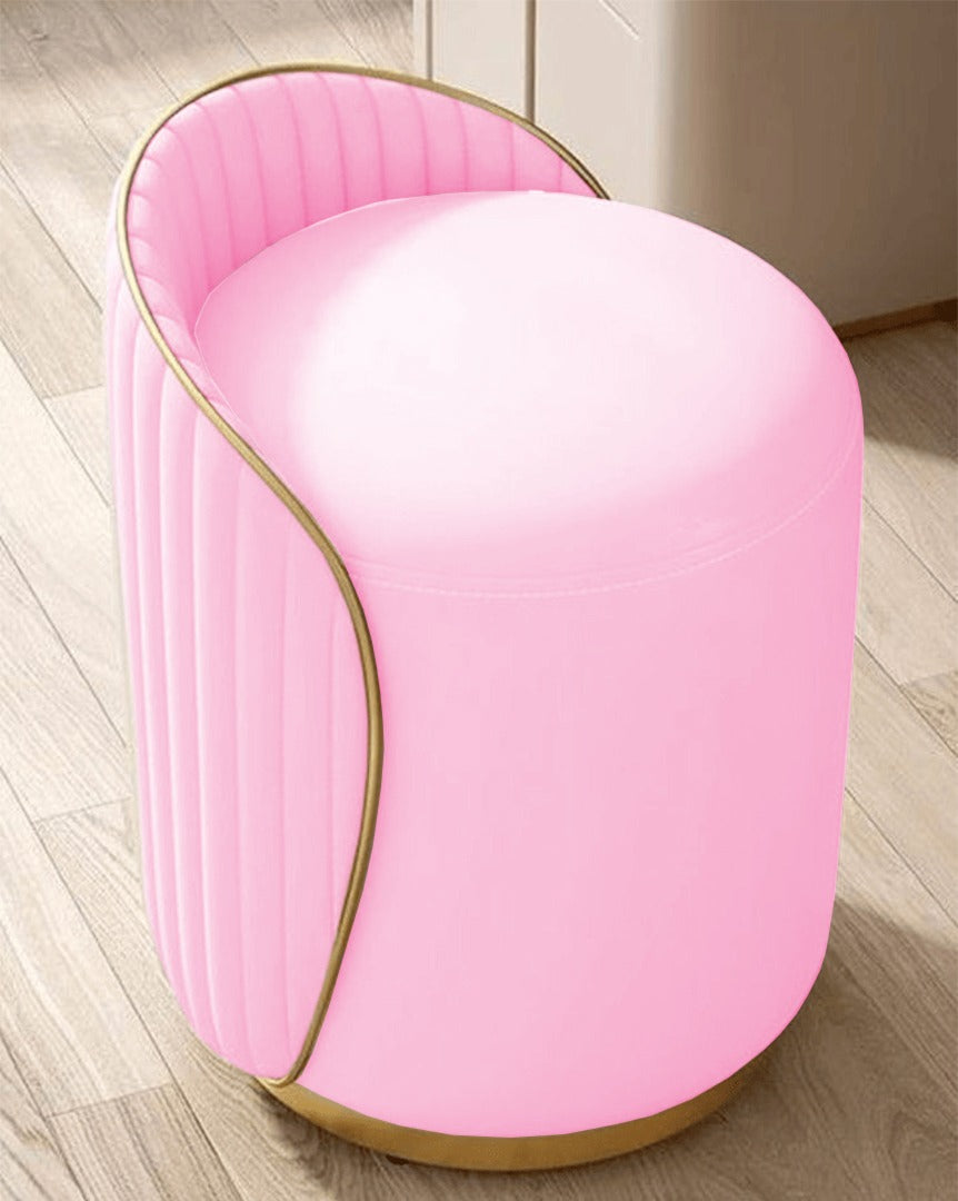 Elegant Upholstered Vanity Stool with Back - 1446