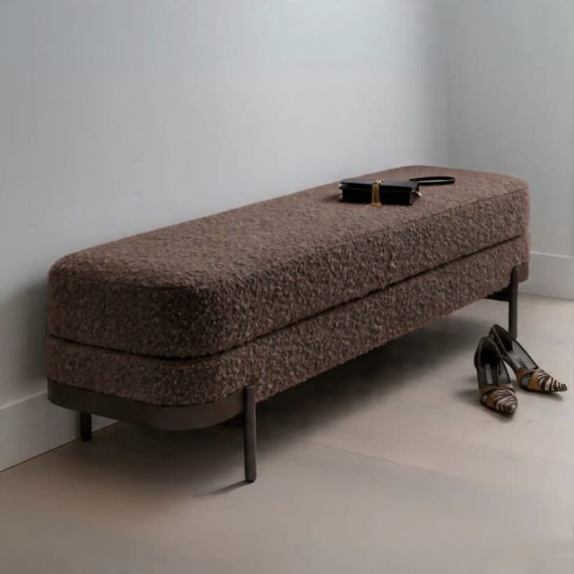 3 Seater Luxury Berry Bed Bench - 1541