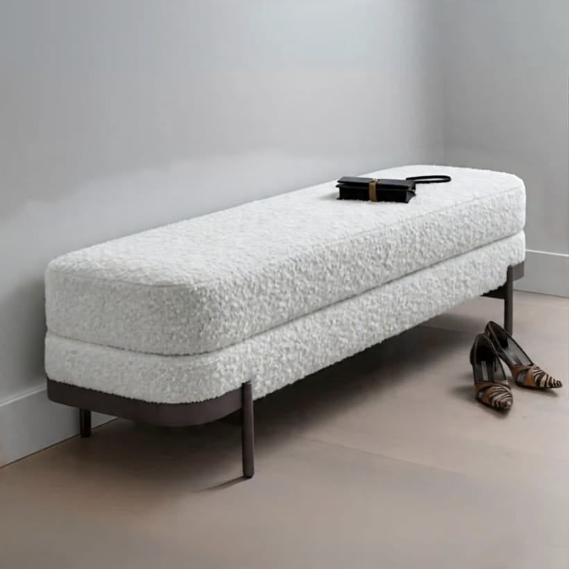 3 Seater Luxury Berry Bed Bench - 1541