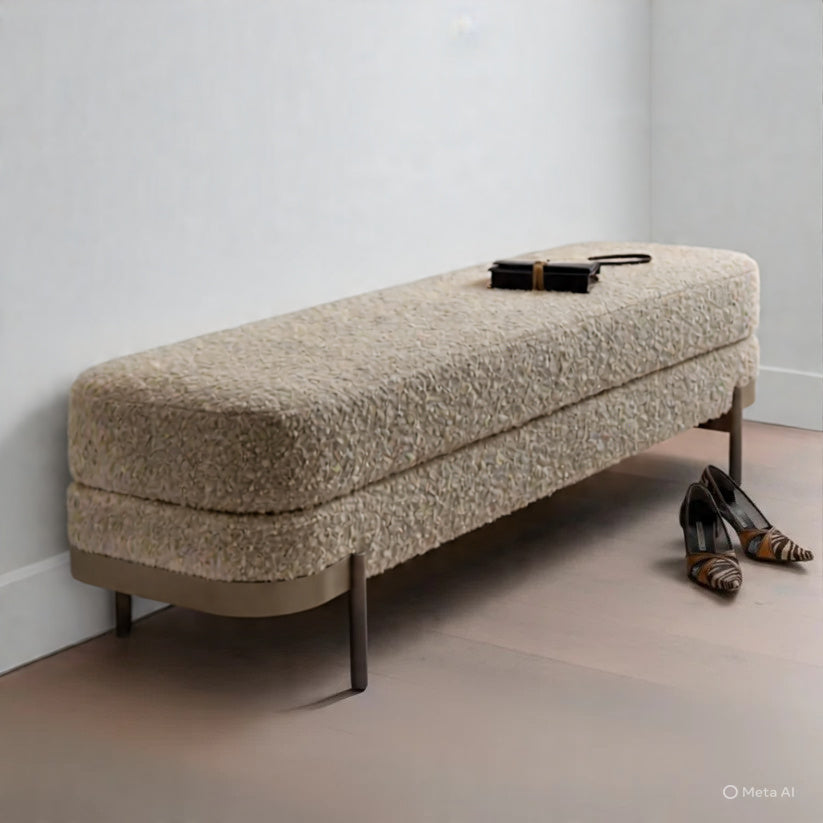 3 Seater Luxury Berry Bed Bench - 1541