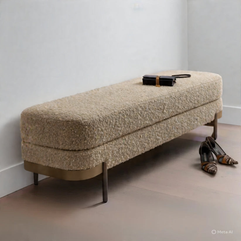 3 Seater Luxury Berry Bed Bench - 1541