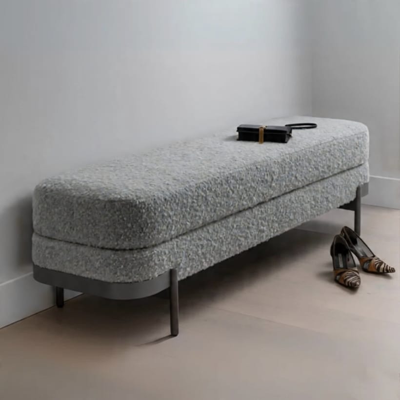 3 Seater Luxury Berry Bed Bench - 1541