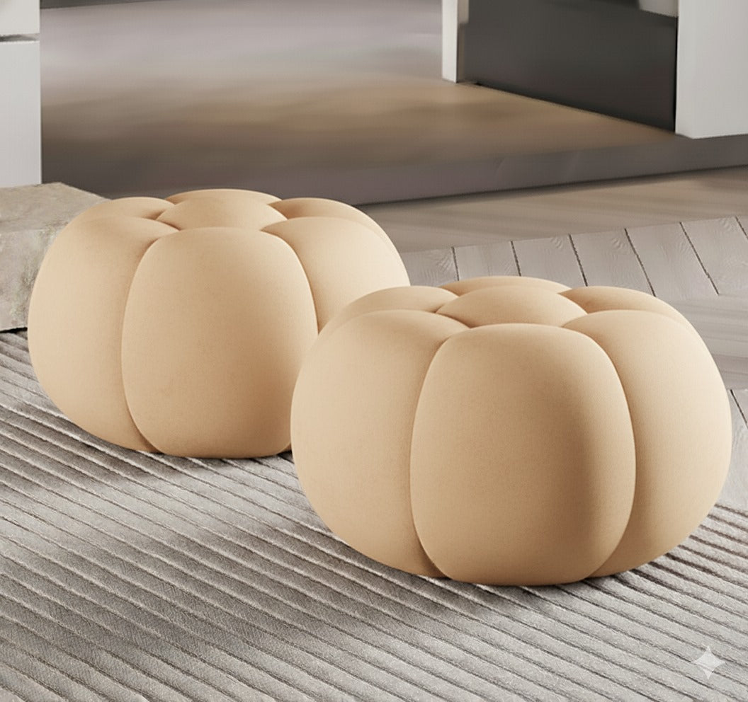 Round Pouffe Luxury Ottoman Stool- 1491
