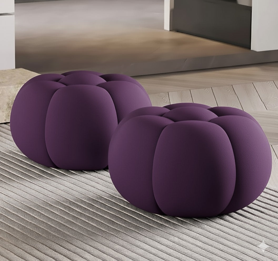 Round Pouffe Luxury Ottoman Stool- 1491