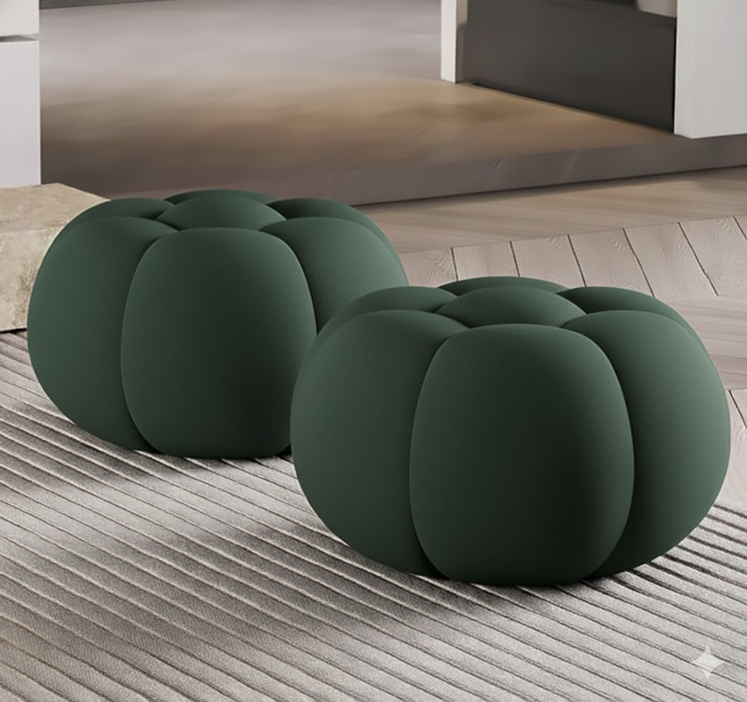 Round Pouffe Luxury Ottoman Stool- 1491