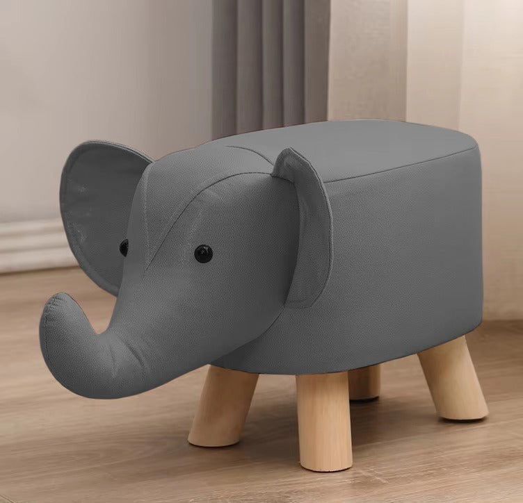 Elephant Shaped Wooden Ottoman Stool- 1458