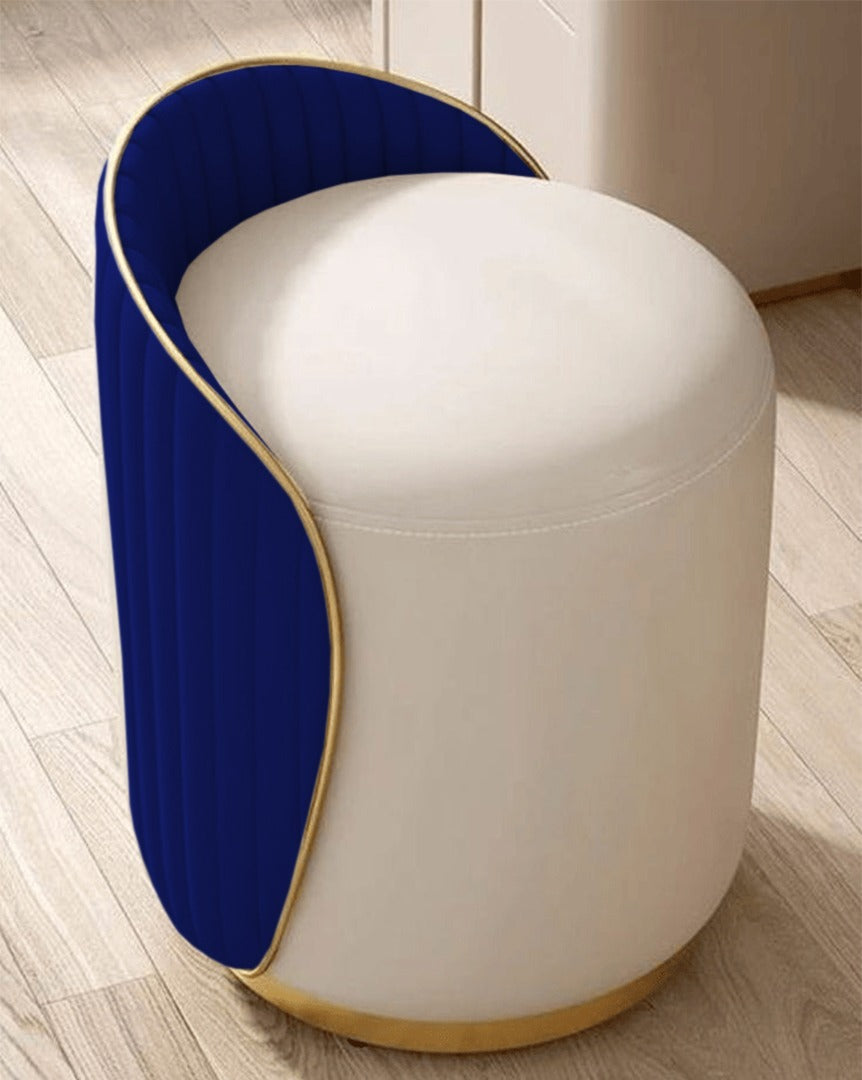 Elegant Upholstered Vanity Stool with Back - 1446