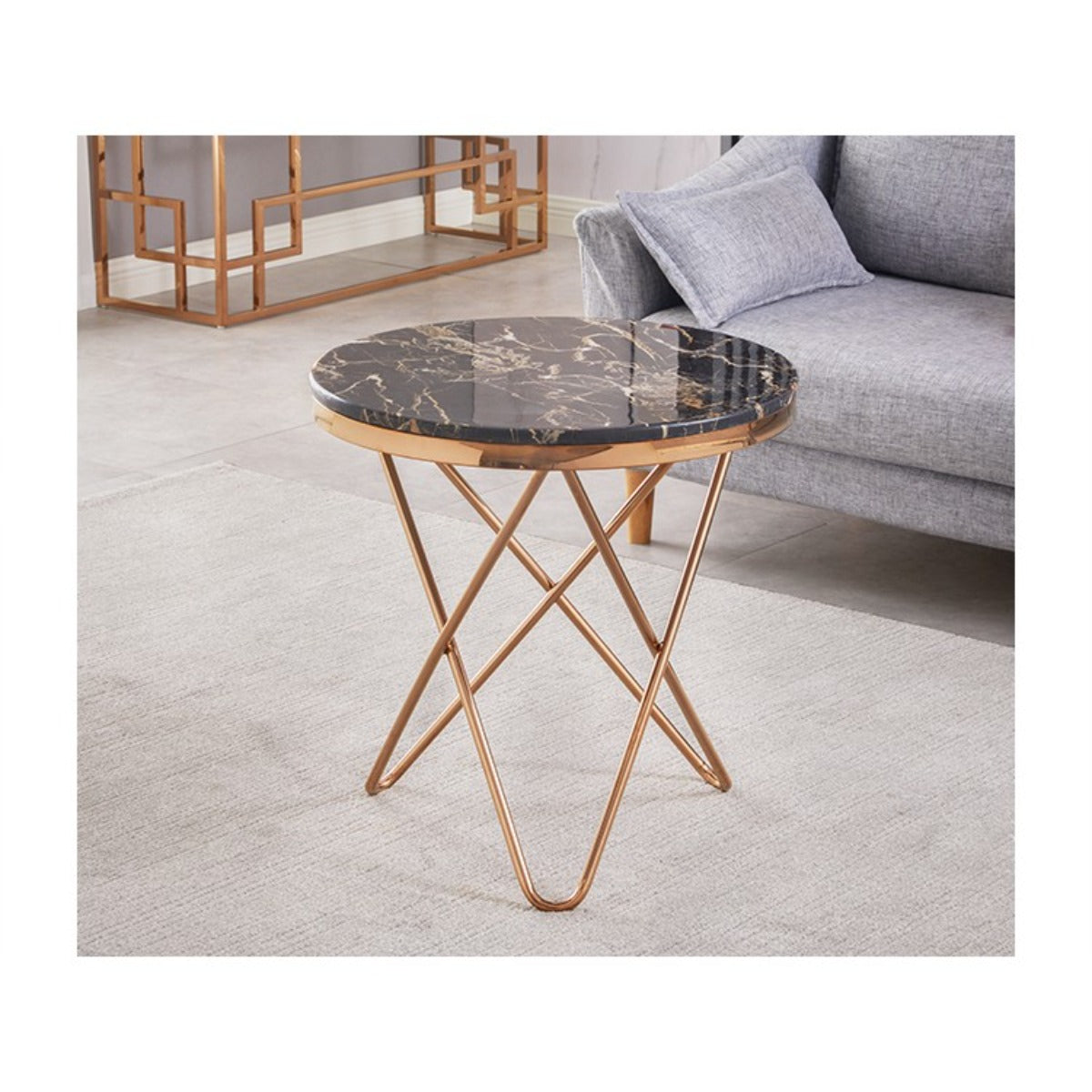 Round Coffee Table HIGH Gloss Nesting End Tables  - 1339