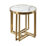 Round Gold Metal Sofa Side Table - 1319