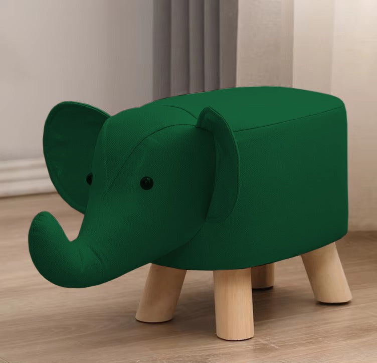 Elephant Shaped Wooden Ottoman Stool- 1458