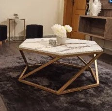 Hexagon Coffee Table Wooden Center Table - 1327