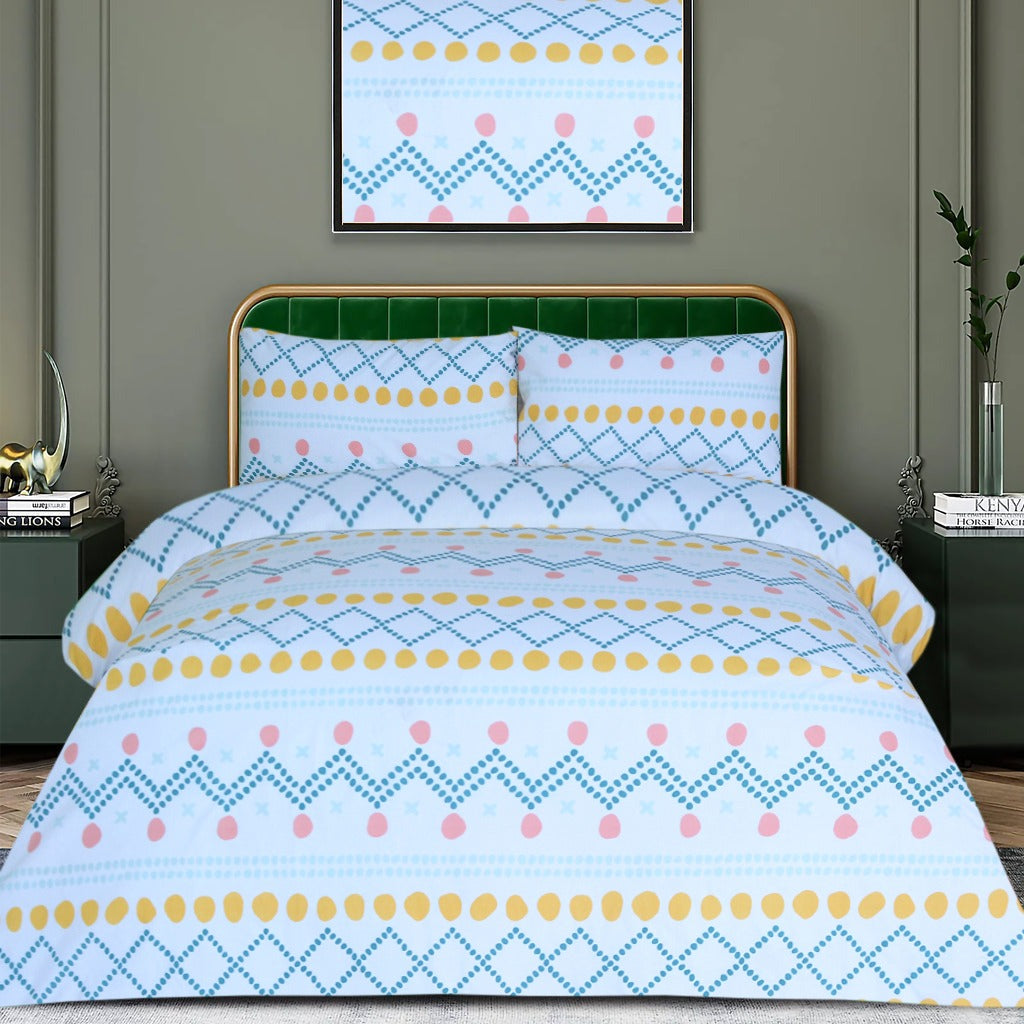 3 Pcs Printed Bed Sheet MHS-1117