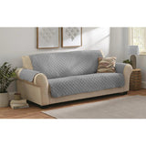 Quilted Sofa covers Non-slip W/Piping Grey (005) - 92Bedding