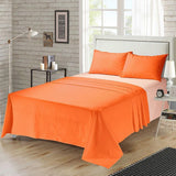 3 Pcs Plain Bedsheet Orange - 92Bedding
