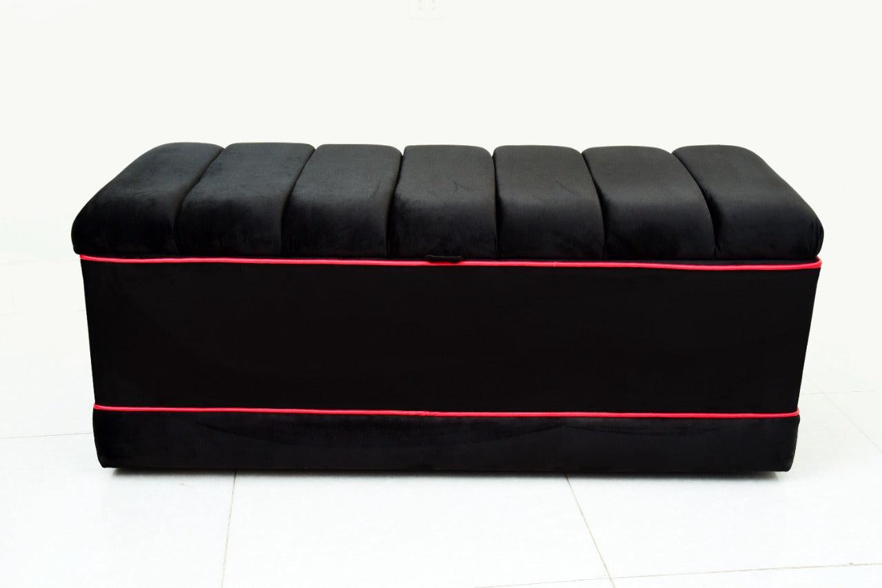 Luxury 3 Seater Velvet Ottoman Storage Box -956 - 92Bedding