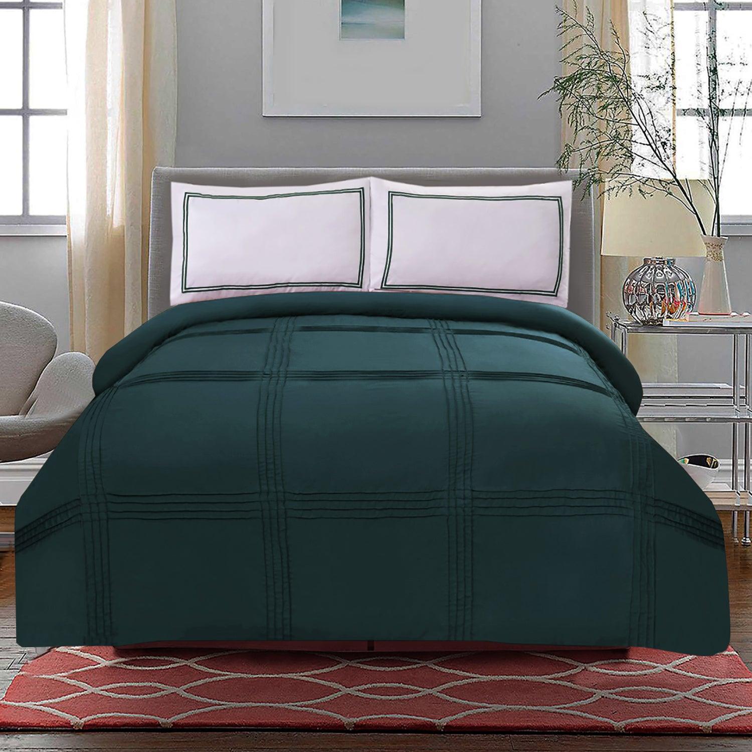 3 Pc's Luxury Baratta Pleated Duvet Set Zink - 92Bedding