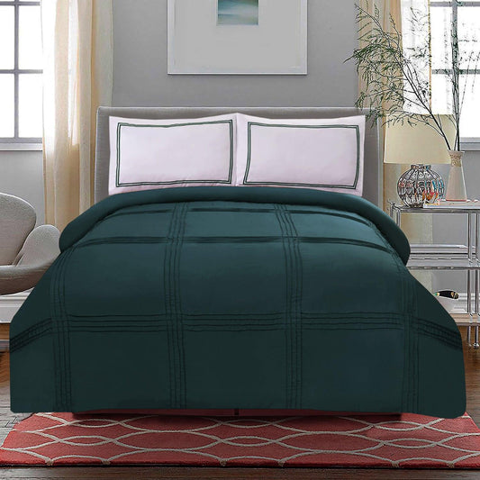 3 Pc's Luxury Baratta Pleated Duvet Set Zink - 92Bedding