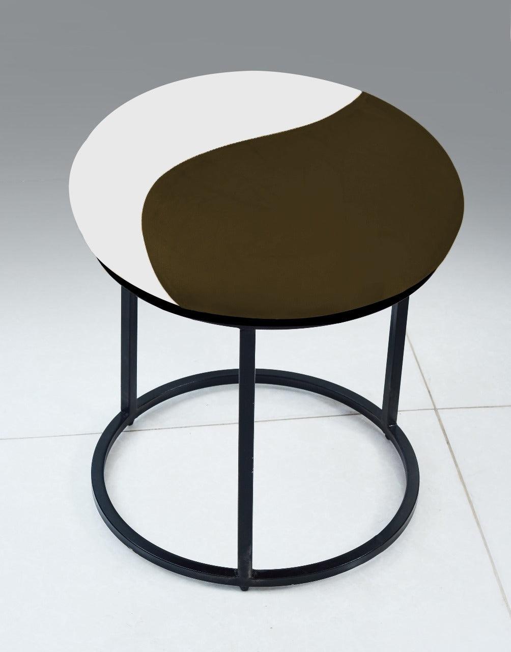 Luxury 2 Shaded Velvet stool With Steel Stand -924 - 92Bedding