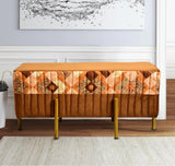 2 Seater Luxury Printed Stool With Steel Stand -1181 - 92Bedding