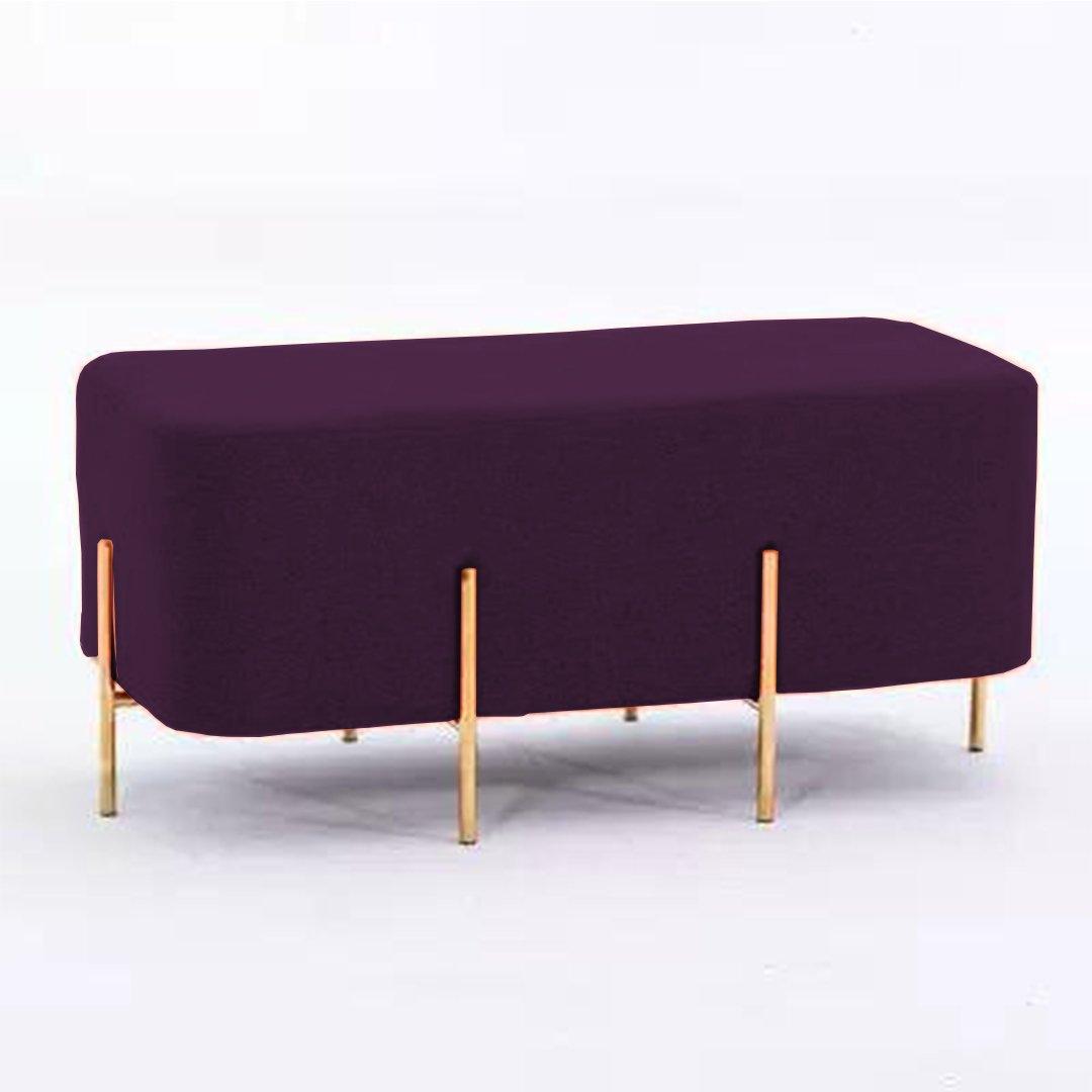 2 Seater Luxury Wooden Stool With Steel Stand-522 - 92Bedding