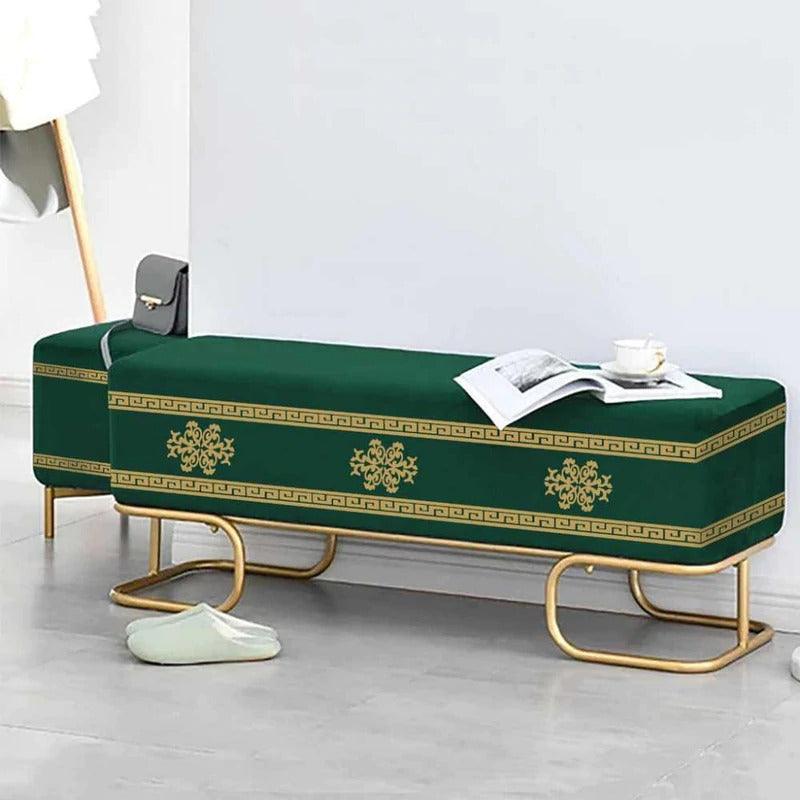 3 Seater Luxury Wooden Stool With Steel Stand- 828 - 92Bedding