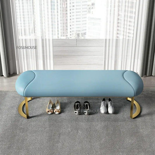 Luxury Nordic 3 Seater Stool With Light Steel Stand -1216 - 92Bedding