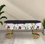 Luxury Wooden stool 3 Seater Printed With Steel Stand -1173 - 92Bedding