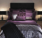12 Pcs Luxury Sequenced Bridal Set with Free Quilt Filling Purple - 92Bedding