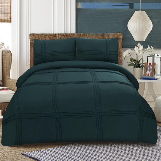 3 Pcs Pleated Duvet Set Zink - 92Bedding