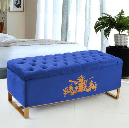 3 Seater Ottoman Storage Box With Embroidery-922 - 92Bedding
