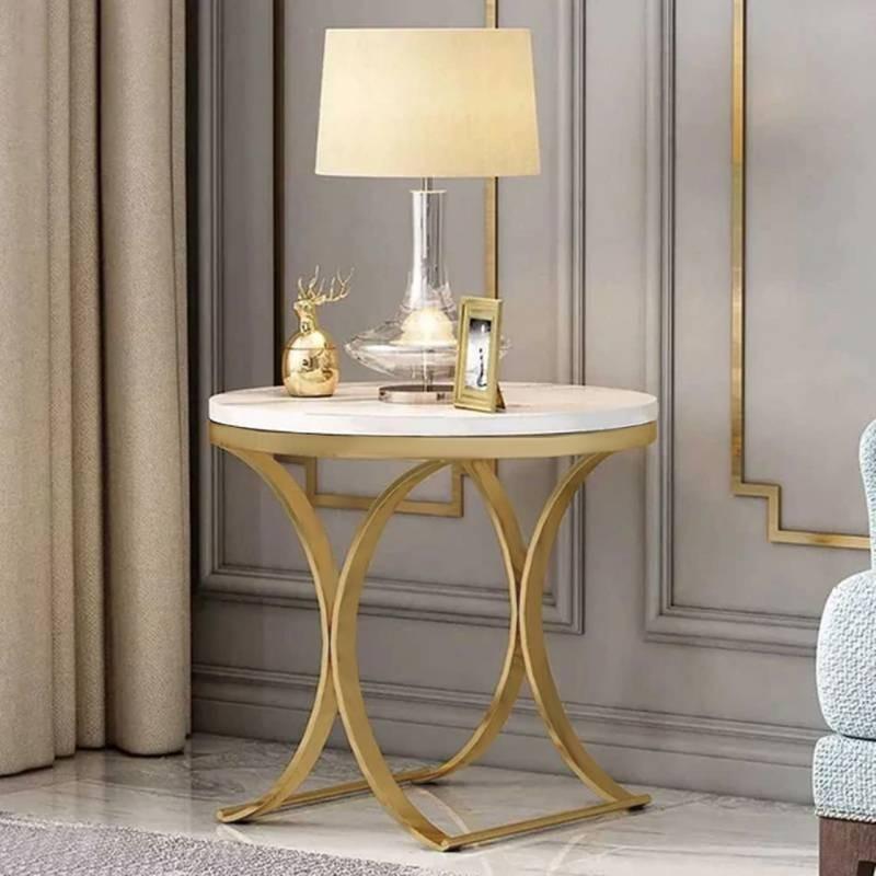 Modern Luxurious Round White Stone Side Table -852 - 92Bedding