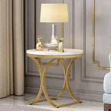 Modern Luxurious Round White Stone Side Table -852 - 92Bedding