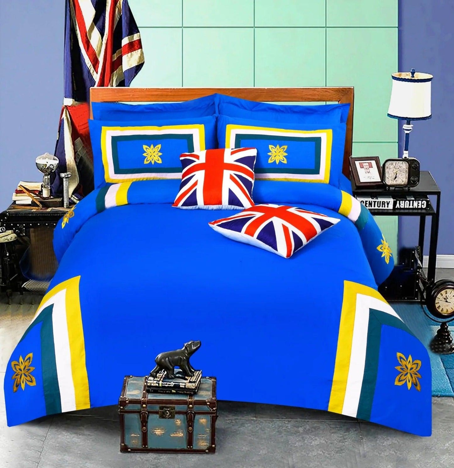 8 Pcs Oxford Duvet Set With Embroidery - 92Bedding