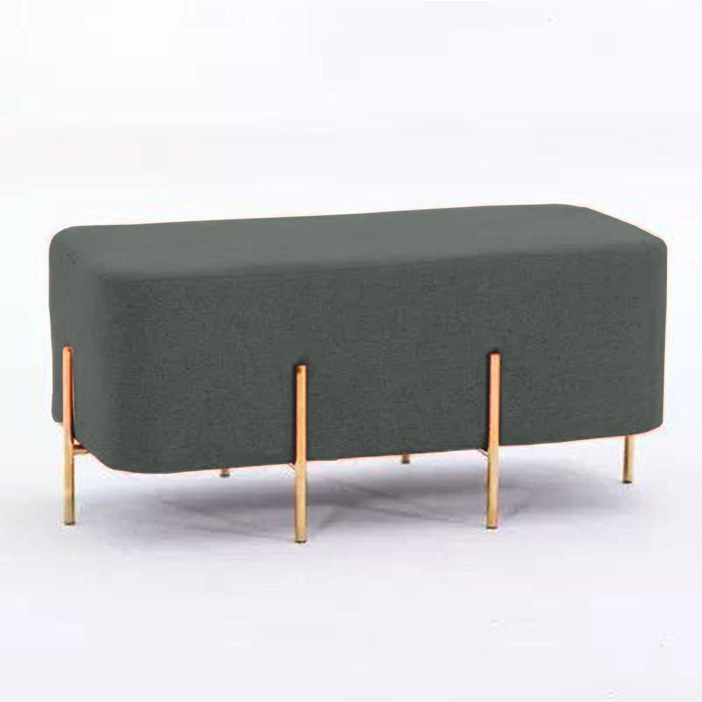 2 Seater Luxury Wooden Stool With Steel Stand-513 - 92Bedding