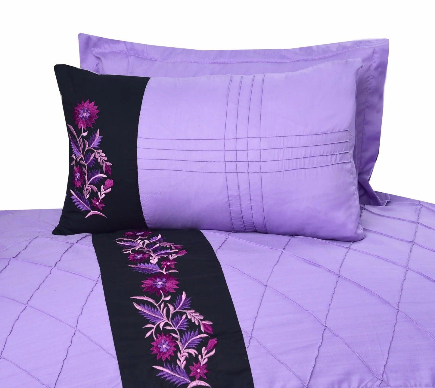 Luxury Embroidered Pinch Pleated Duvet Set 8 Pc's - 92Bedding