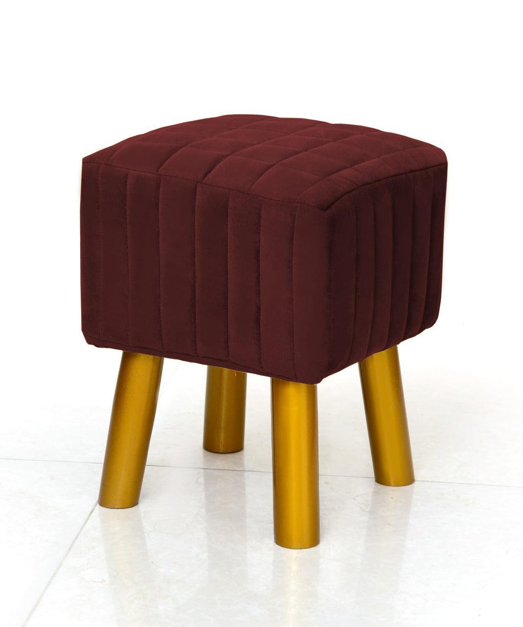 Wooden Velvet stool Square shape-866 - 92Bedding