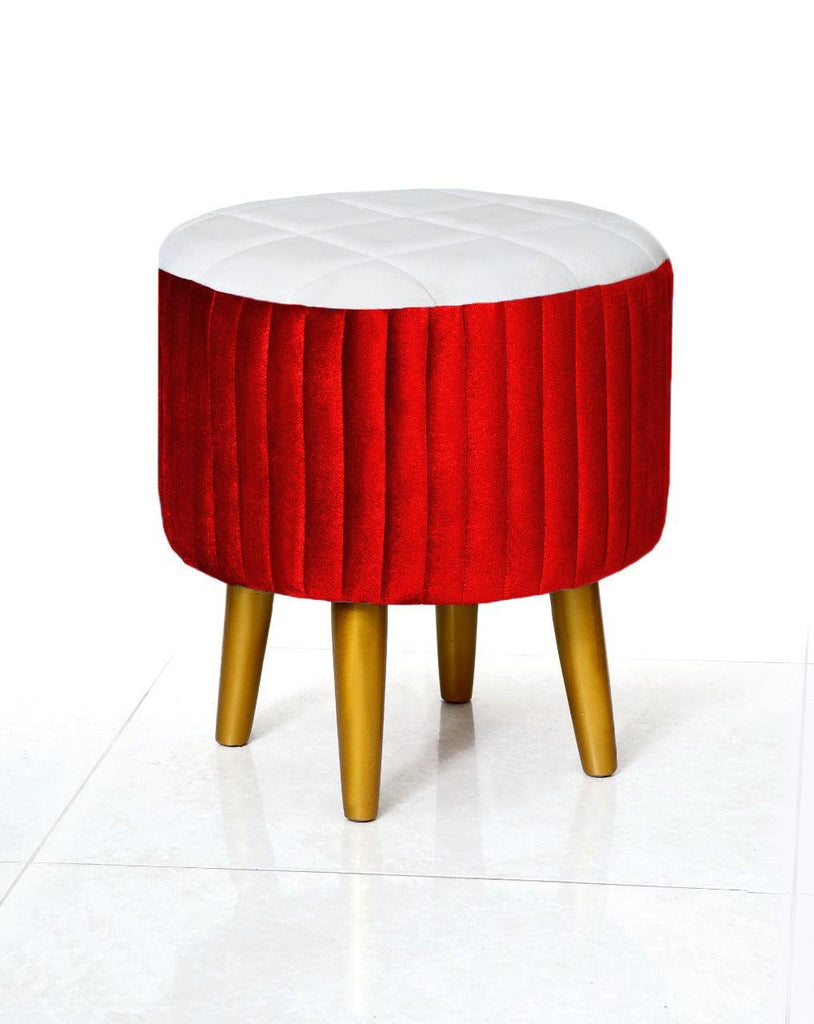 Wooden Velvet stool round shape-875 - 92Bedding