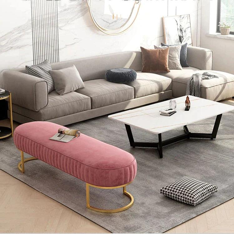 Luxury 3 Seater Bedroom Steel Stool -986 - 92Bedding