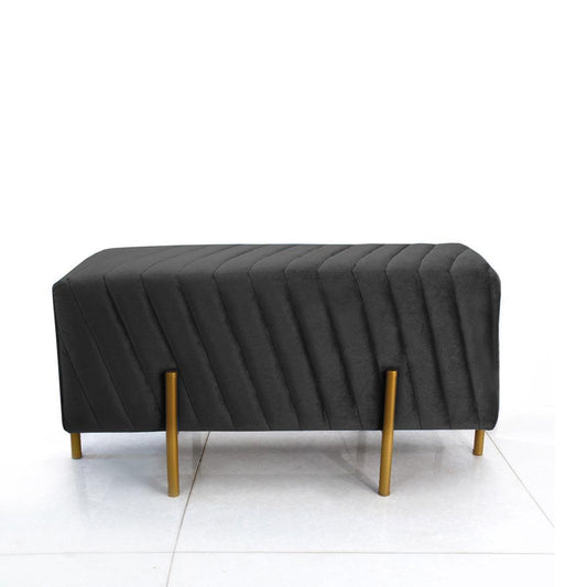 2 Seater Luxury Velvet Steel Stool-924 - 92Bedding