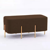 2 Seater Luxury Wooden Stool With Steel Stand-514 - 92Bedding